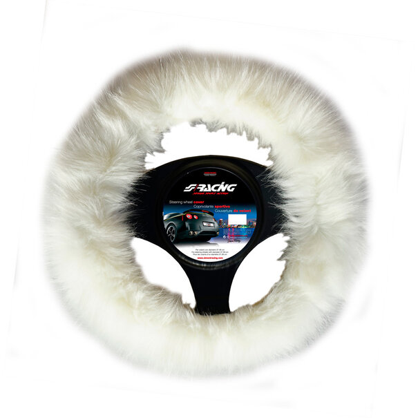 Simoni Racing Simoni Racing Stuurwielhoes Fluffy Fur - 37-39cm - Wit