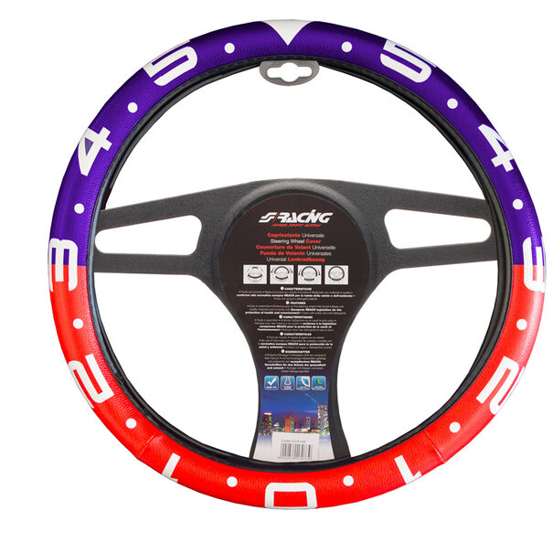 Simoni Racing Simoni Racing Stuurwielhoes Clock - 37-39cm - Multi-color Eco-Leder