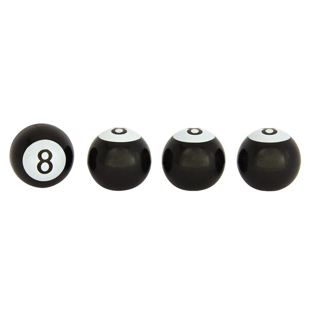 AutoStyle Universele ventieldopjes 8-ball - Zwart - set à 4 stuks
