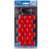 Set universele wielmoerkapjes - Rood Kunststof - 19mm - set à 20+1 stuks