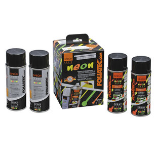 Foliatec Spray Film (Spuitfolie) NEON 4-delige Set - groen 2x400ml + basislaag 2x400ml