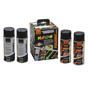 Foliatec Spray Film (Spuitfolie) NEON 4-delige Set - oranje 2x400ml + basislaag 2x400ml