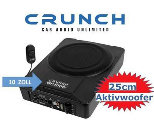 Crunch Crunch GP-1000 25 CM (10") actieve subwoofer 100 watt RMS met basafstandsbediening