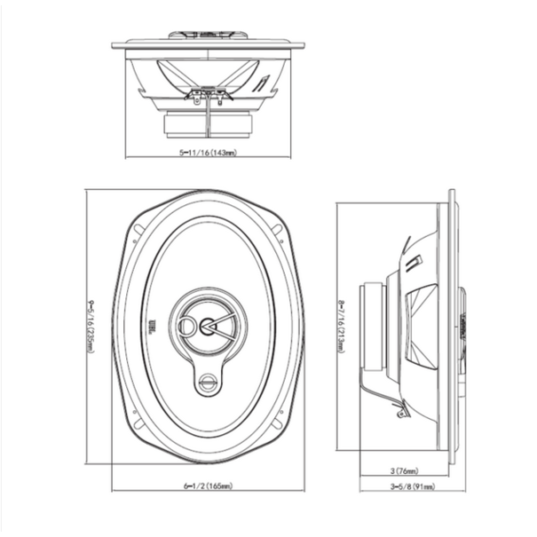 JBL JBL Stage1 9631 6x9 auto speakers (setprijs)