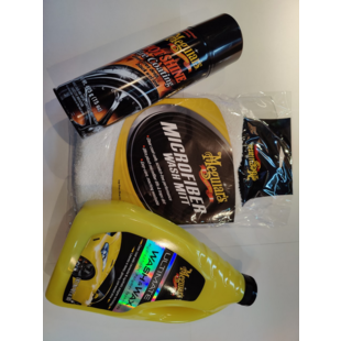 was set meguiars shampo,bandenzwart,washandschoen