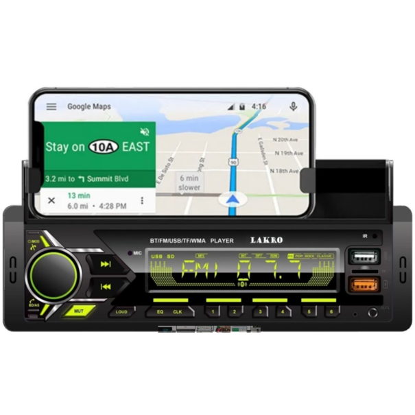 Lakro Bluetooth autoradio met telefoonhouder APP-USB-AUX-FM