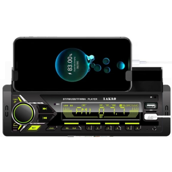 Lakro Bluetooth autoradio met telefoonhouder APP-USB-AUX-FM