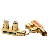 Gold Plated Av Audio Splitter Plug Rca Adapter