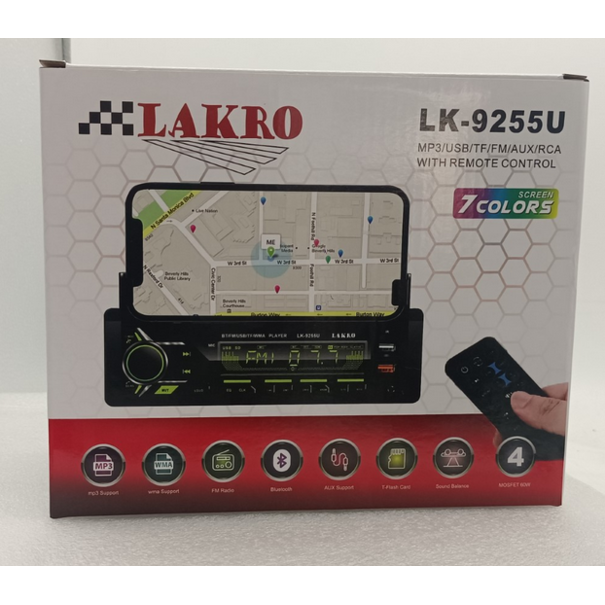 Lakro Bluetooth autoradio met telefoonhouder APP-USB-AUX-FM