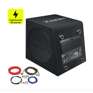 HertzDBA 200.3 8" Compacte Subwoofer met ingebouwde versterker en kabelset