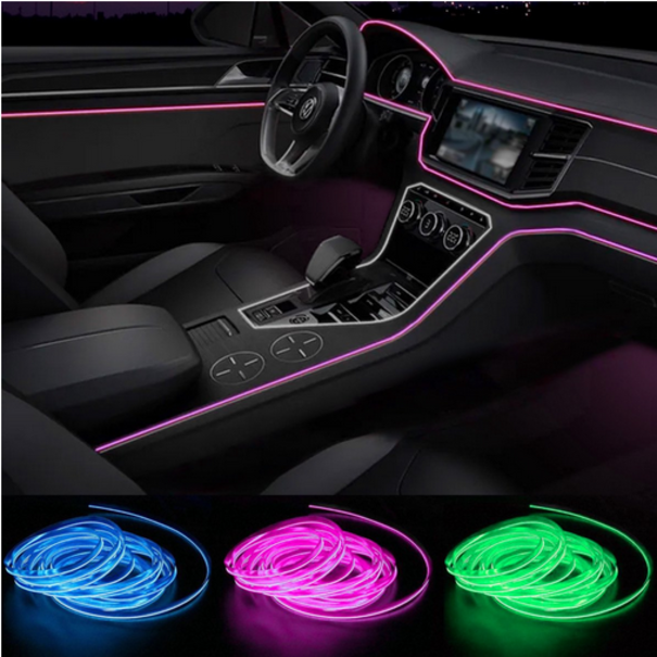 AutoStyle AutoStyle 10-Delige Multi-Color LED Interieur Sfeerverlichting met App Bediening & 8-meter Optical Fiber