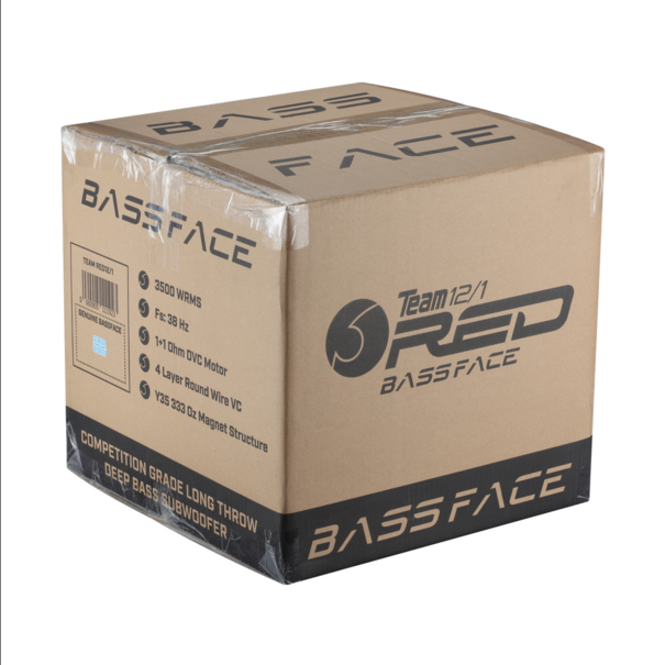 bass face TeamRED12/1 12" 30cm 2x1Ohm DVC 3500WRMS Wide Excursion Competition Subwoofer- Ported Enclosure