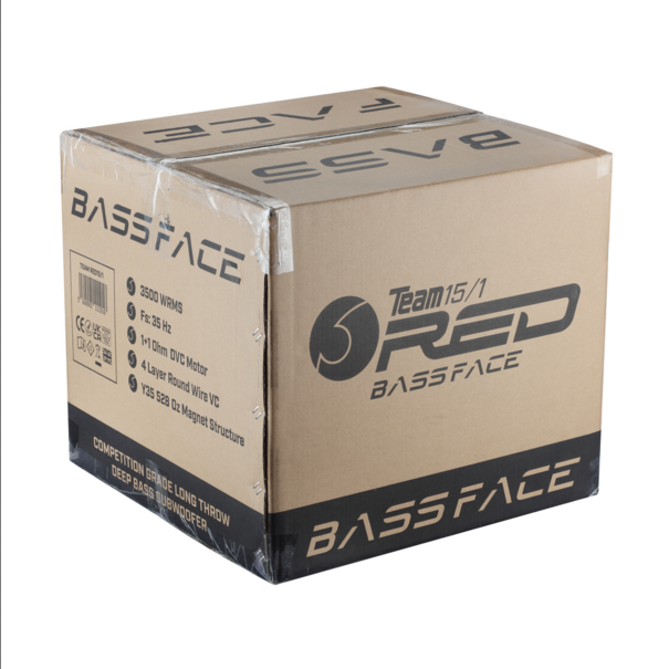 bass face TeamRED15/1 15" 38cm 2x1Ohm DVC 3500WRMS Wide Excursion Competition Subwoofer- Ported Enclosure