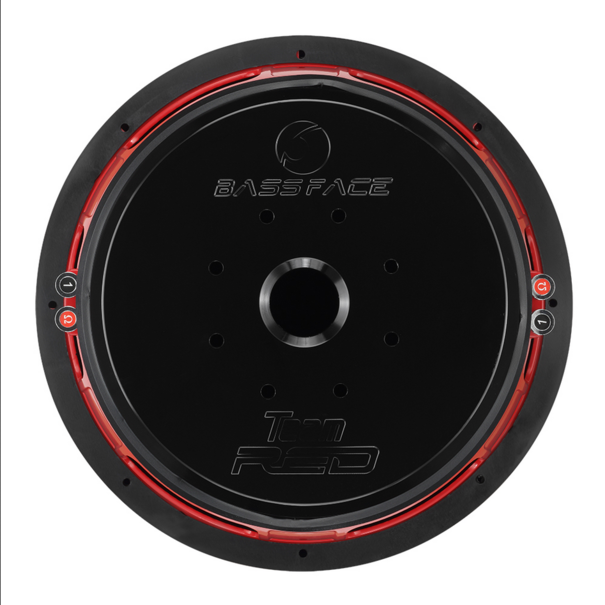 bass face TeamRED15/2 15" 38cm 2x2Ohm DVC 3500WRMS Wide Excursion Competition Subwoofer- Ported Enclosure