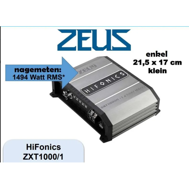 Hifonics Hifonics ZXT1000/1 – 1494 Watt RMS nagemeten vermogen bij 1 Ohm