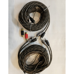 2x 5meter rca / tulp draad met koppelverbinding incl remote draad