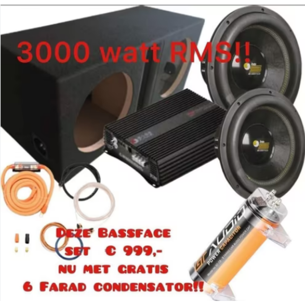 bass face Subwooferset Bassface pack 2 3000 watt RMS