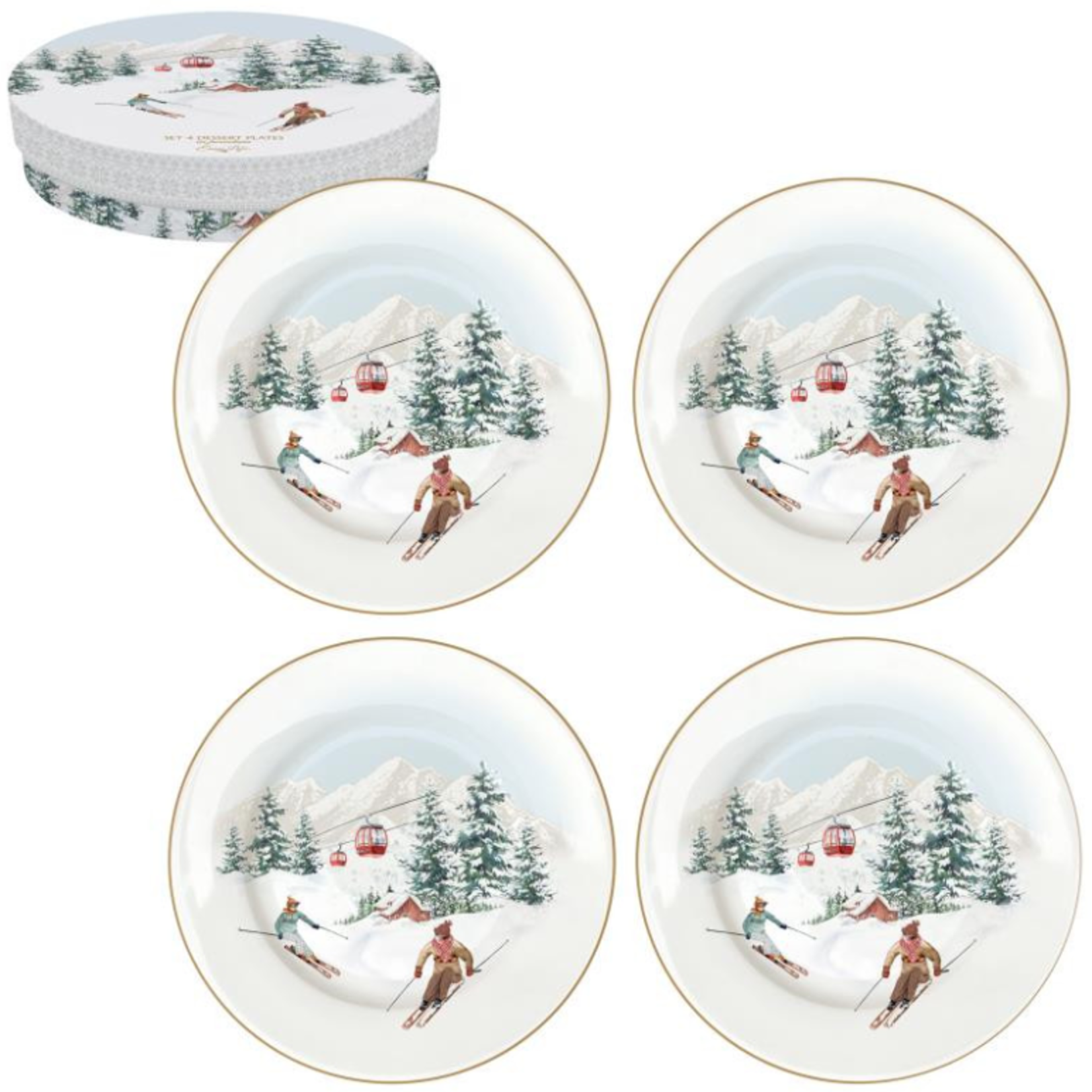 Giftset winter plates 4x