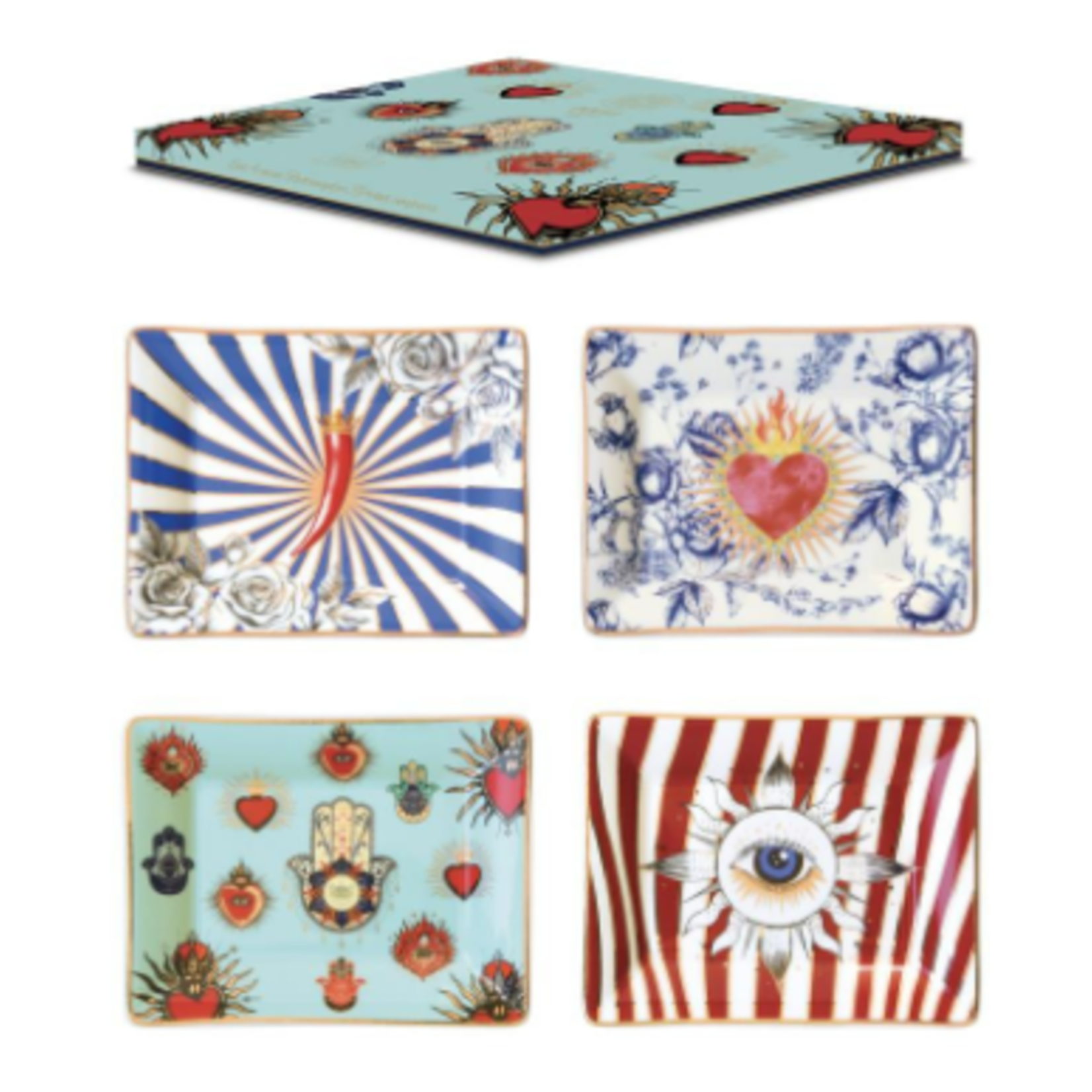 Giftset schaaltjes - sieraden plates 4x