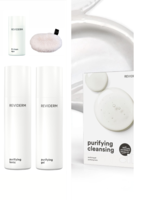 Reviderm Set : Purifying Gel 200 ml &  Purifying Toner 200 ml  +  Mini 2 Clean & Eye 50 ml +  Soft Cleansing Pad