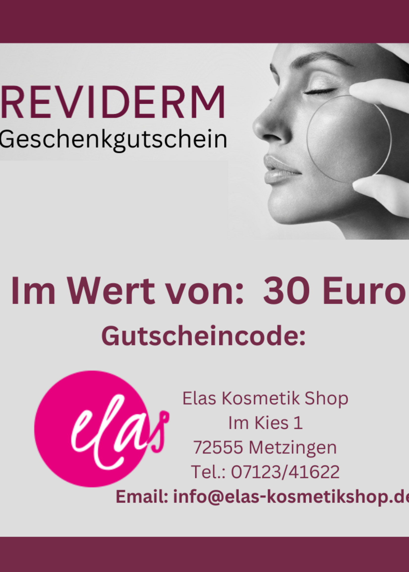 REVIDERM Geschenkgutschein