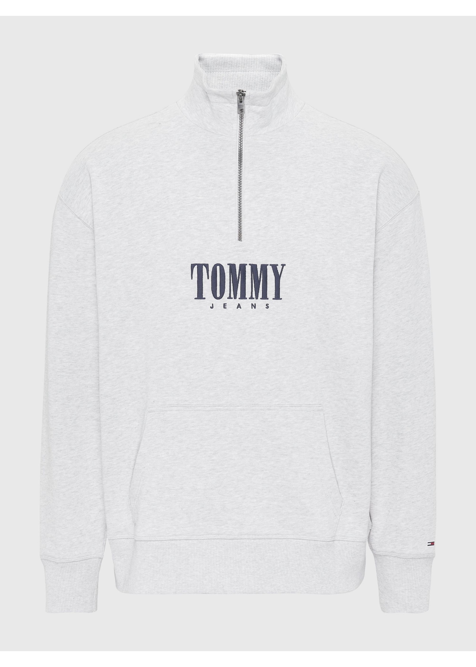 Tommy Jeans Authentic Half Zip Sweater -  Silver Grey Htr