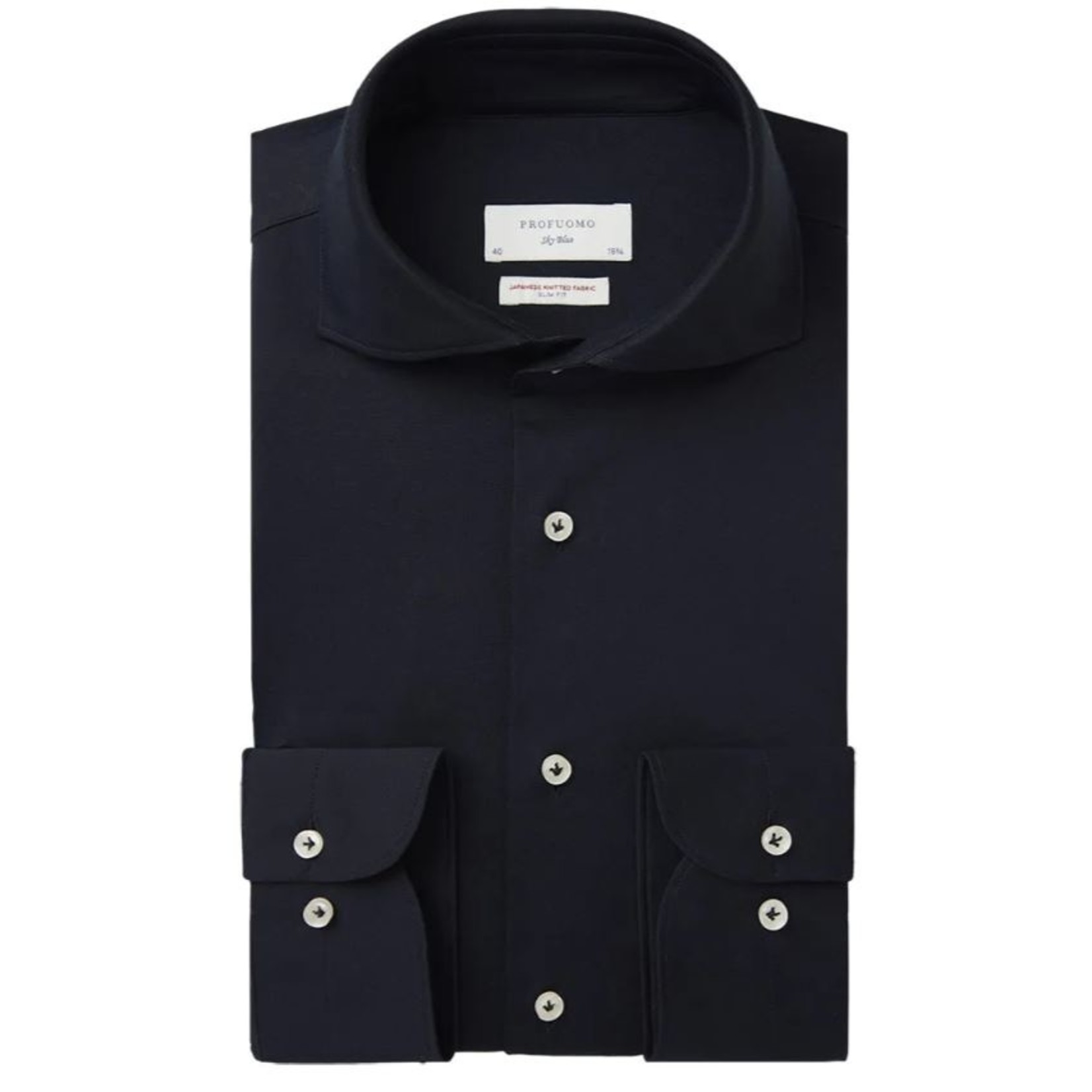 Profuomo Japanese Knitted Shirt - Navy