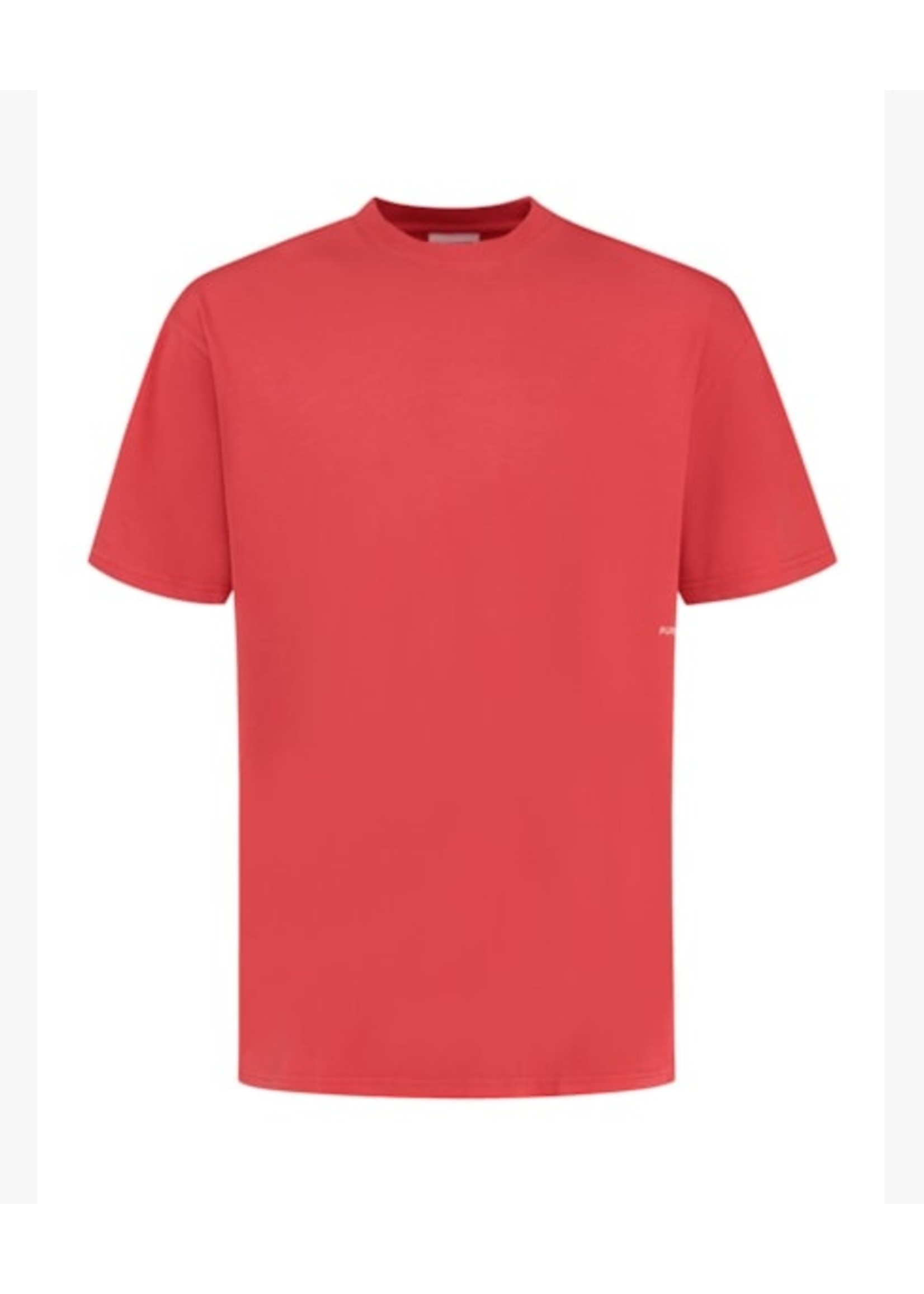 Pure White Oversized T-shirt met Backprint 23010103 28-Red