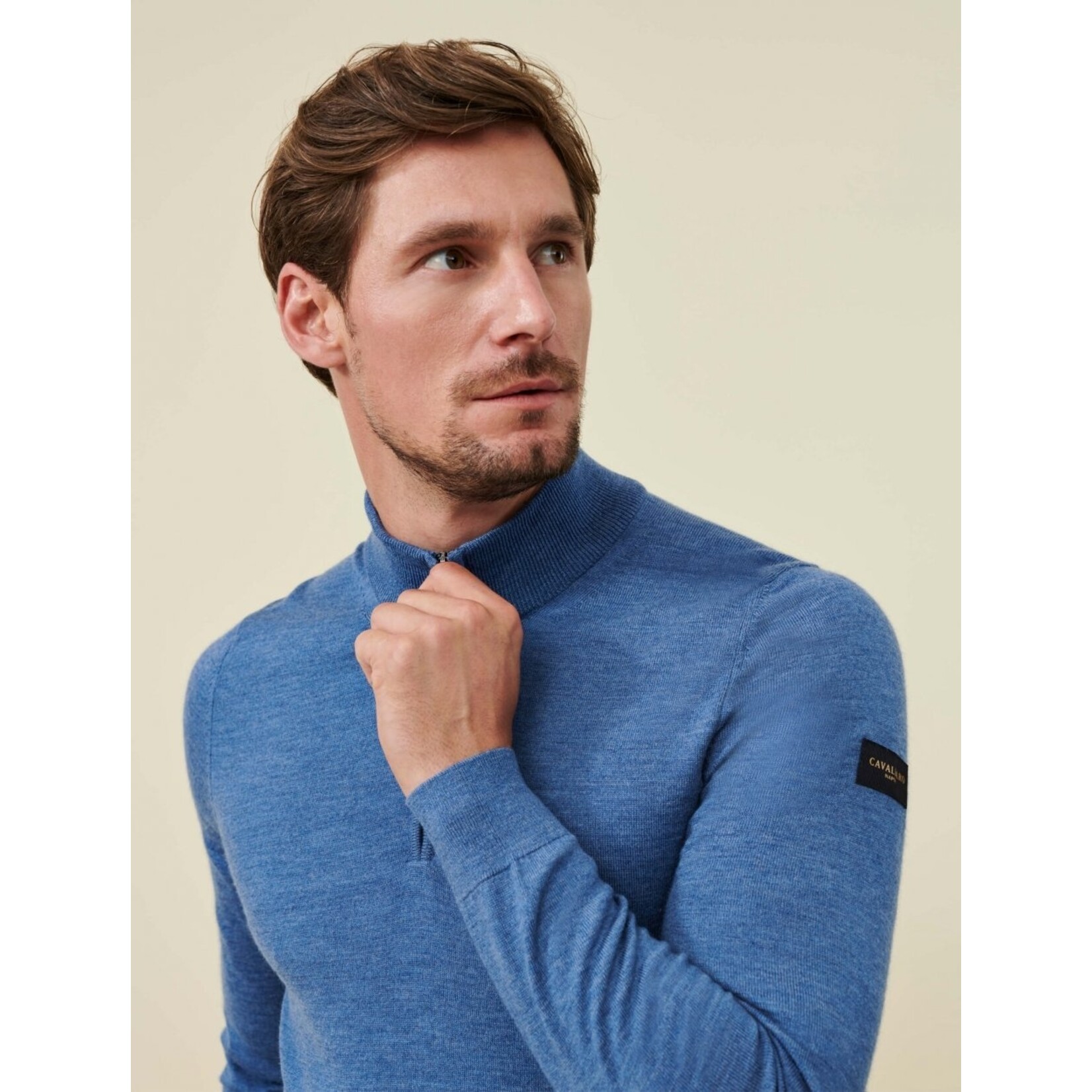 Cavallaro Napoli Merino 118235002 Mid Blue Melange