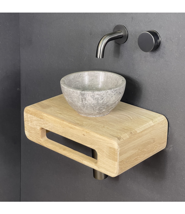 Como Fonteinset toilet Tundra  met eiken hout plank