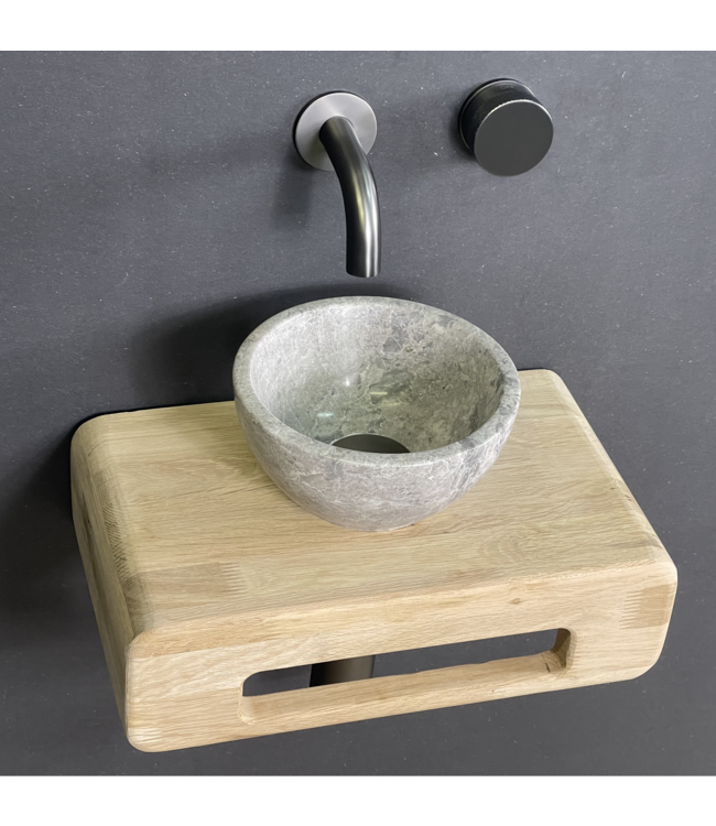 Como Fonteinset toilet Tundra  met eiken hout plank
