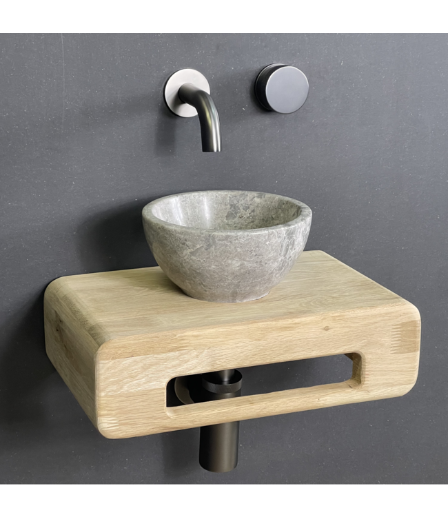 Como Fonteinset toilet Tundra  met eiken hout plank