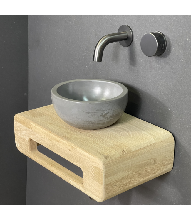 Como Fonteinset Mood 60 antraciet met eiken hout plank