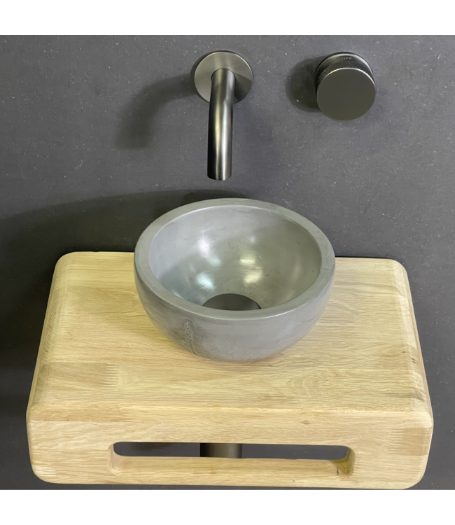 Como Fonteinset Mood 60 antraciet met eiken hout plank