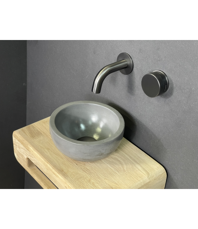 Como Fonteinset Mood 60 antraciet met eiken hout plank