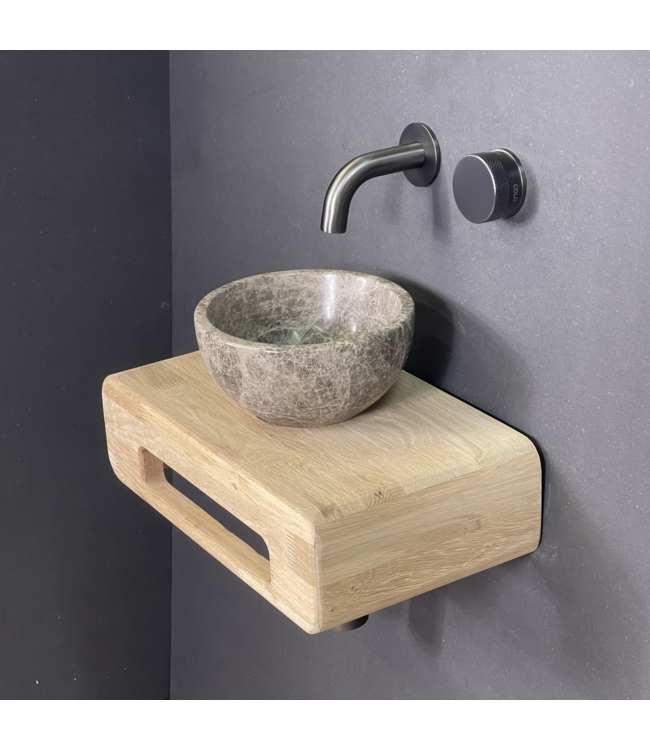 Como Natuursteen fonteinset mood 60 met eiken hout plank