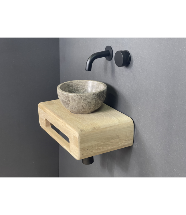 Como Fonteinset natuursteen Mood 60 emperador met eiken hout plank