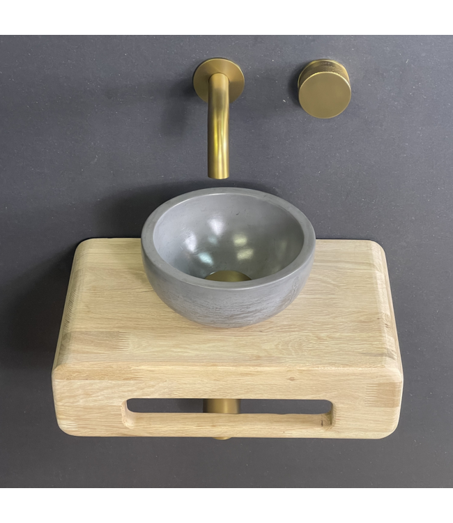 Como Fonteinset Mood 60 antraciet met eiken hout plank