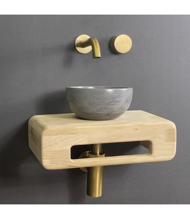 Como Fonteinset Mood 60 antraciet met eiken hout plank