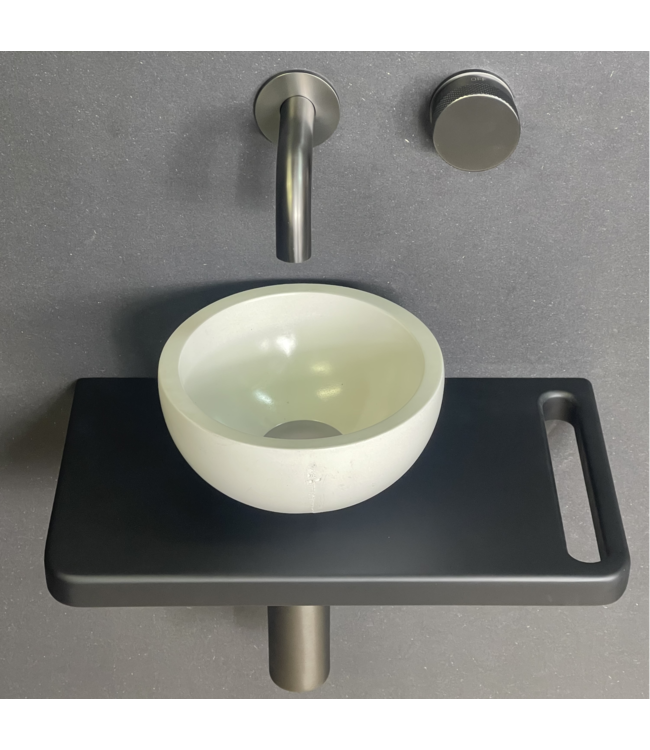 Como fontein toilet plank mat zwart met handdoekhouder