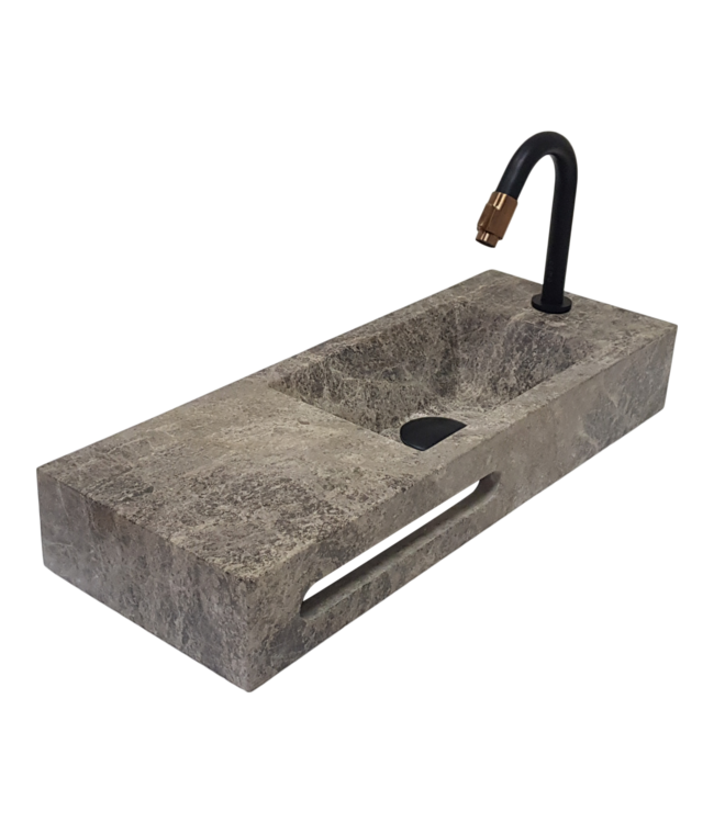 Como Fontein toilet natuursteen, mono blok marmer met  handdoekhouder