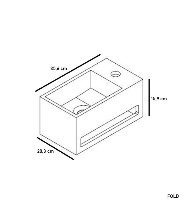 Como Solid surface losse fontein  35,6 x 20,3 x 15,9 cm