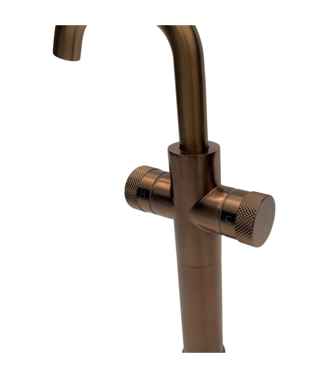 Como Mood 60 verhoogde wastafelkraan tweehendel rose goud