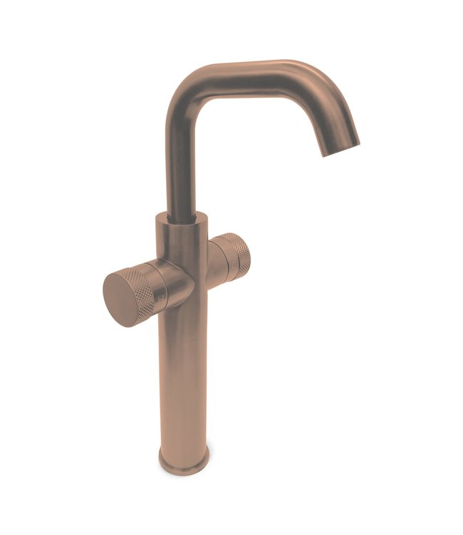 Como Mood 60 verhoogde wastafelkraan tweehendel rose goud