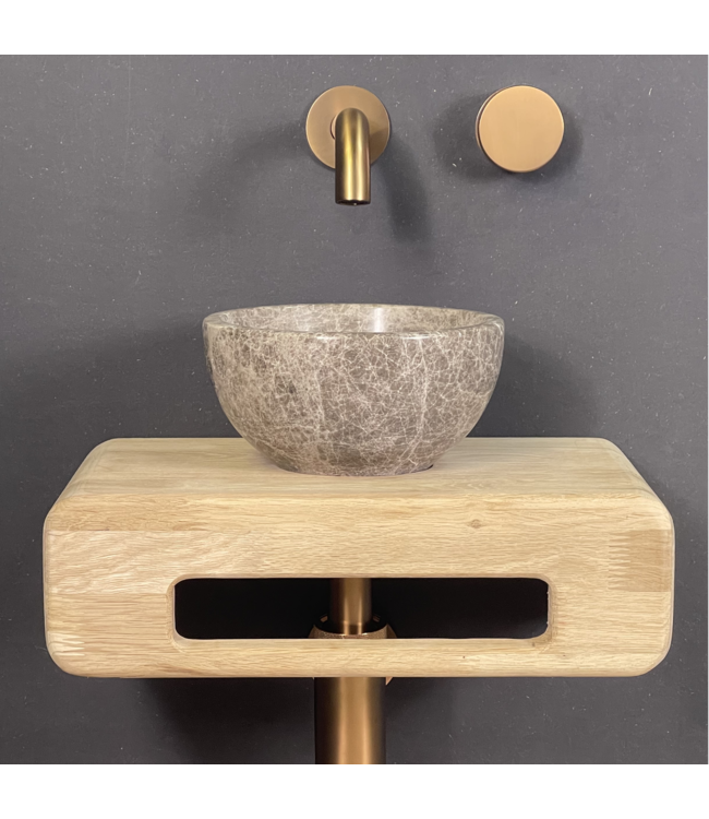 Como fontein toilet eiken houten plank met handdoekhouder