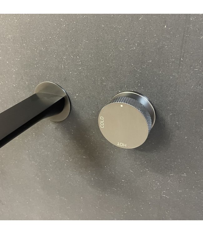 Como Wastafelkraan inbouw Mood 60 gunmetal met 21 cm vierkante uitloop