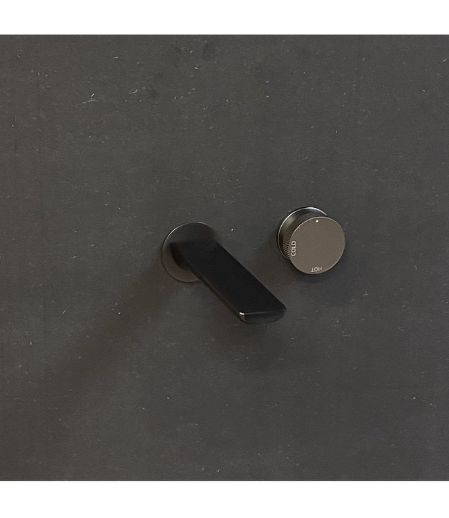 Como Wastafelkraan inbouw Mood 60 gunmetal met 21 cm vierkante uitloop