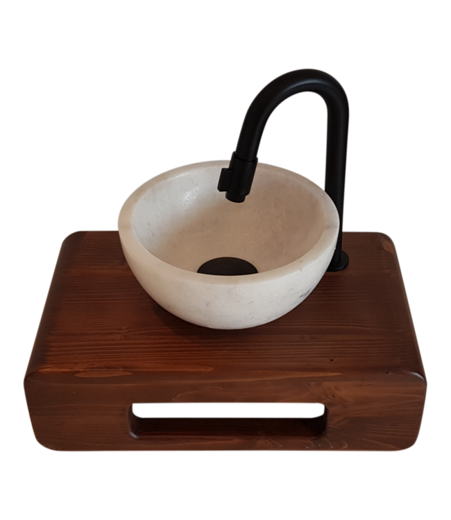 Como fontein toilet hout Lecce DVFSZLG014 mini waskom met planchet