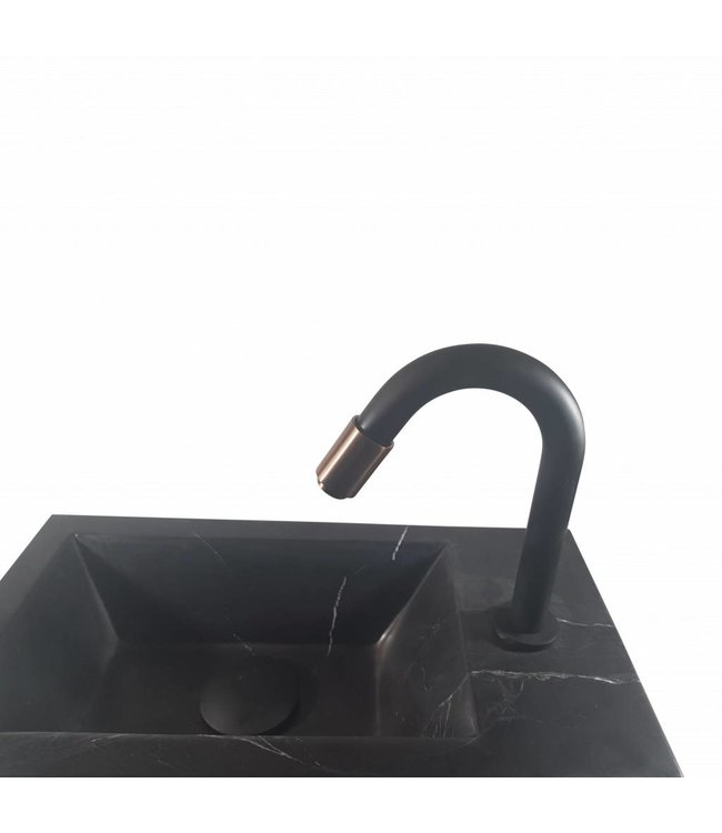 Como Black’N Roses fontein mini toilet wastafel zwart 40 x 22 x 14 cm rechts