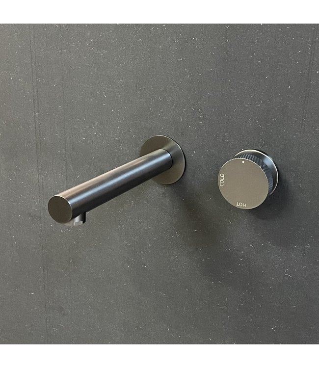 Como Inbouw wastafelkraan Mood 60 gunmetal met 21 cm uitloop